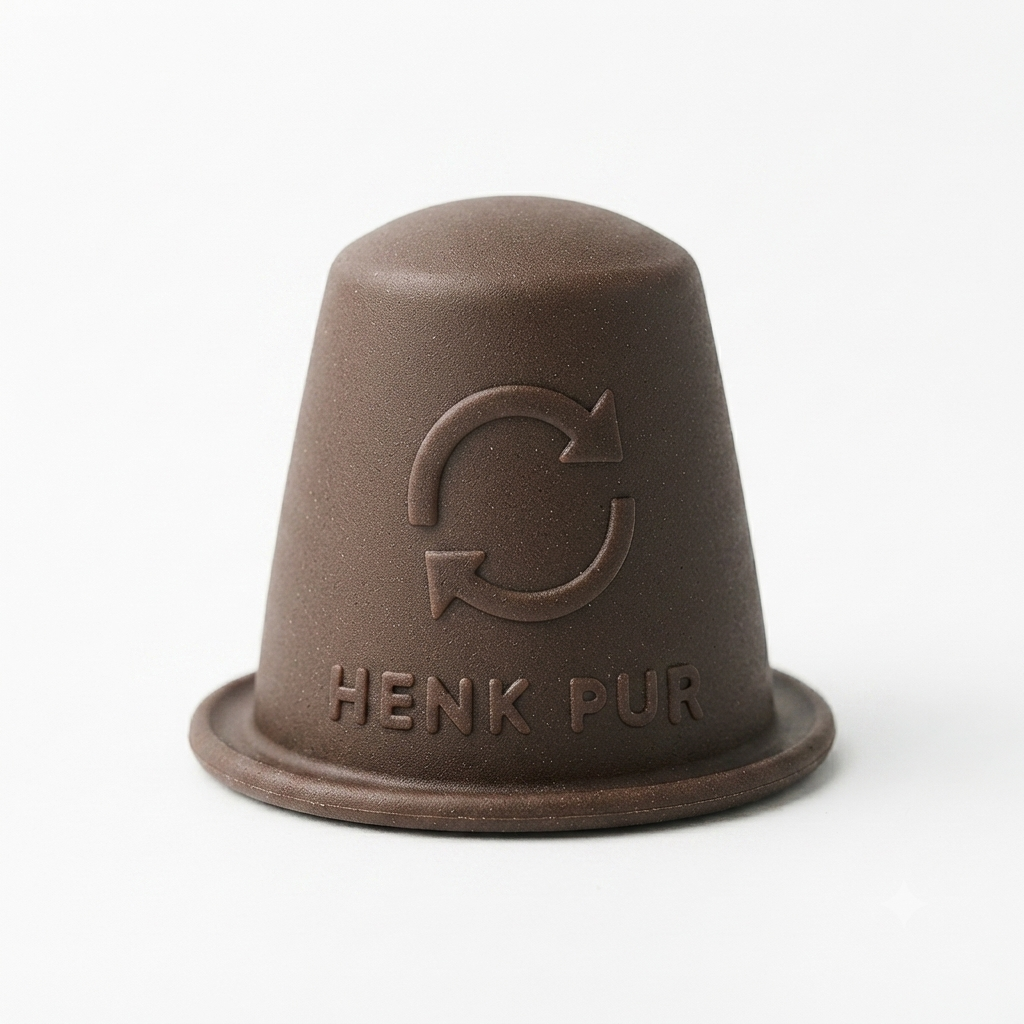 Composteerbare koffiecup van Henk Pur duurzaam Espresso & Lungo