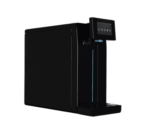 Een luxe watertap installatie met digitaal scherm en een enkele tap. Ideaal voor bij u op locatie Henk Pur®