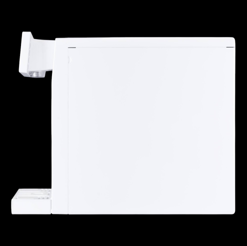 Een luxe watertap installatie met digitaal scherm en een enkele tap. witte variant Ideaal voor bij u op locatie Henk Pur®