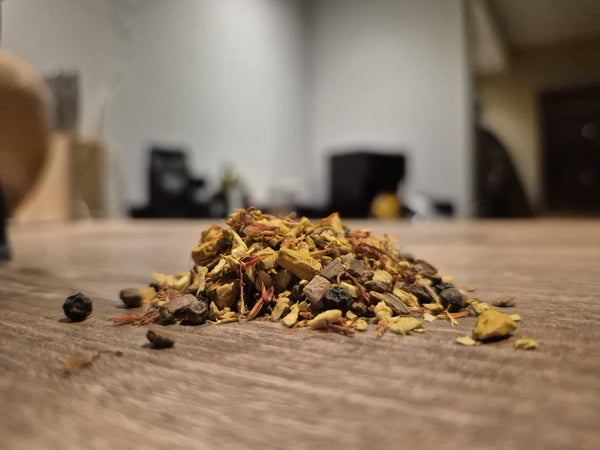 Gember Kurkuma Vurig Goud – Verwarmende Gezondheidsblend met Kaneel & Zwarte Peper (90 gram)